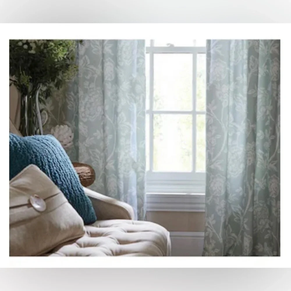 allen + roth 84-in Mineral Jacklyn Curtain Panel Back Tab Single Curtain